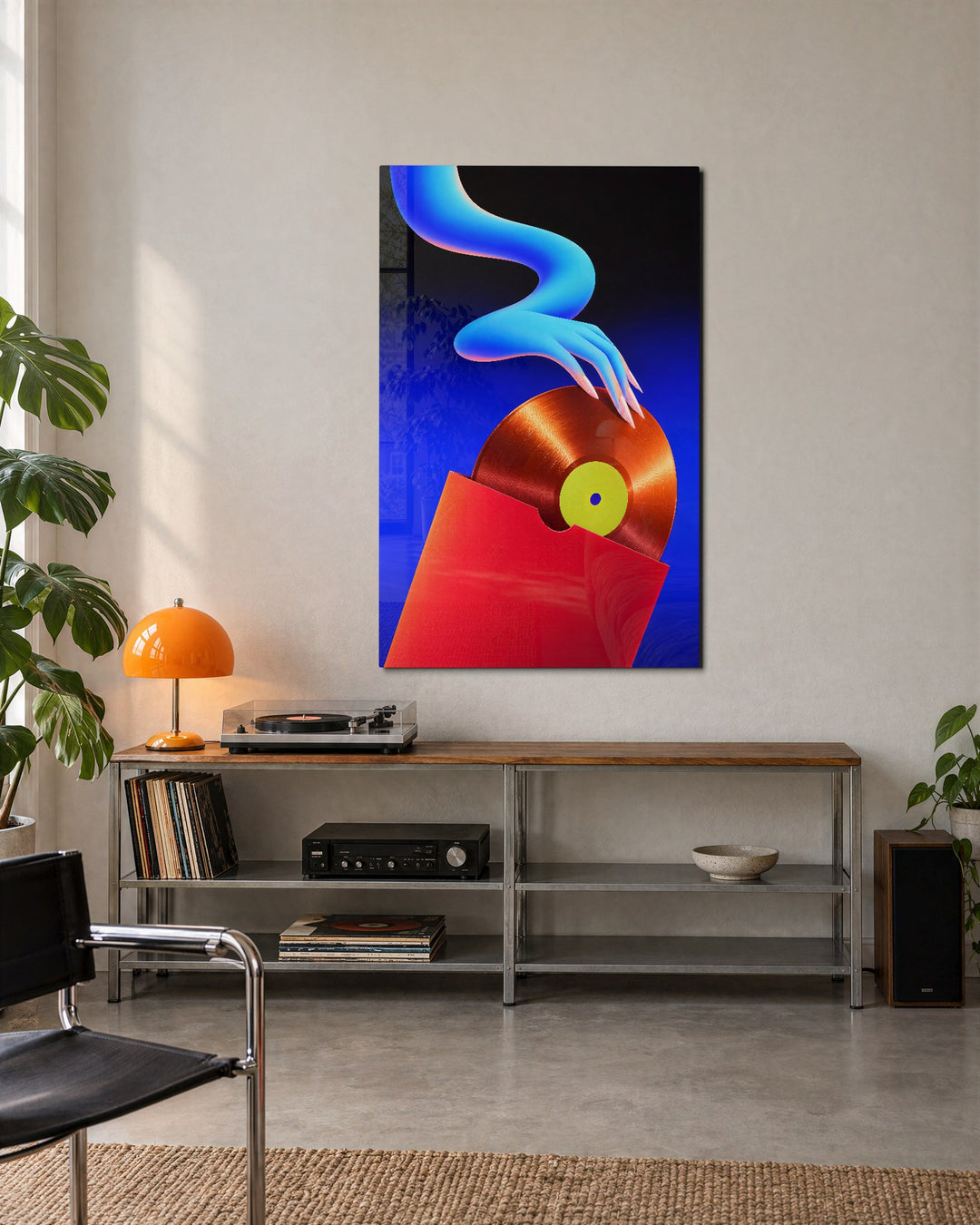 Needle Drop, Pending glass wall art, lifestyle view