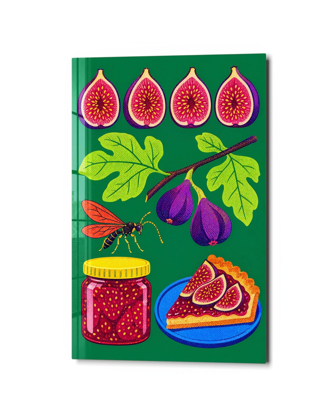 Tart, Jam and a Guest glass wall art, studio view