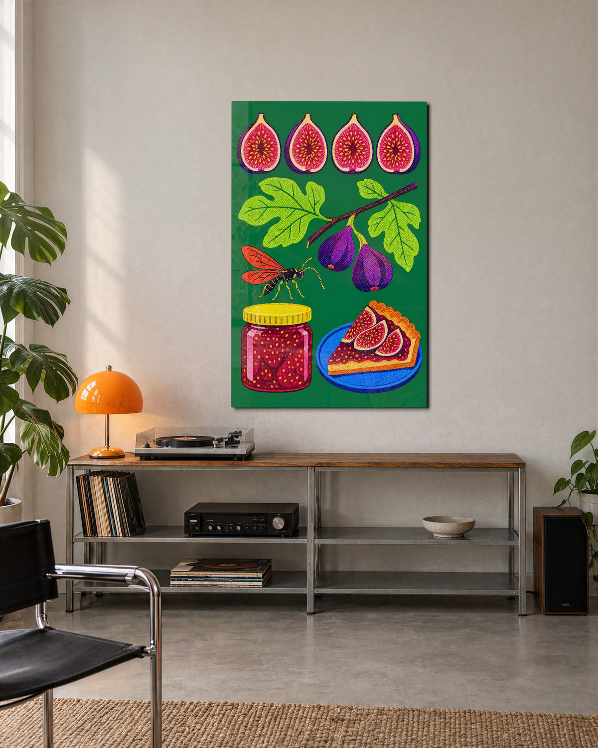 Tart, Jam and a Guest glass wall art, lifestyle view
