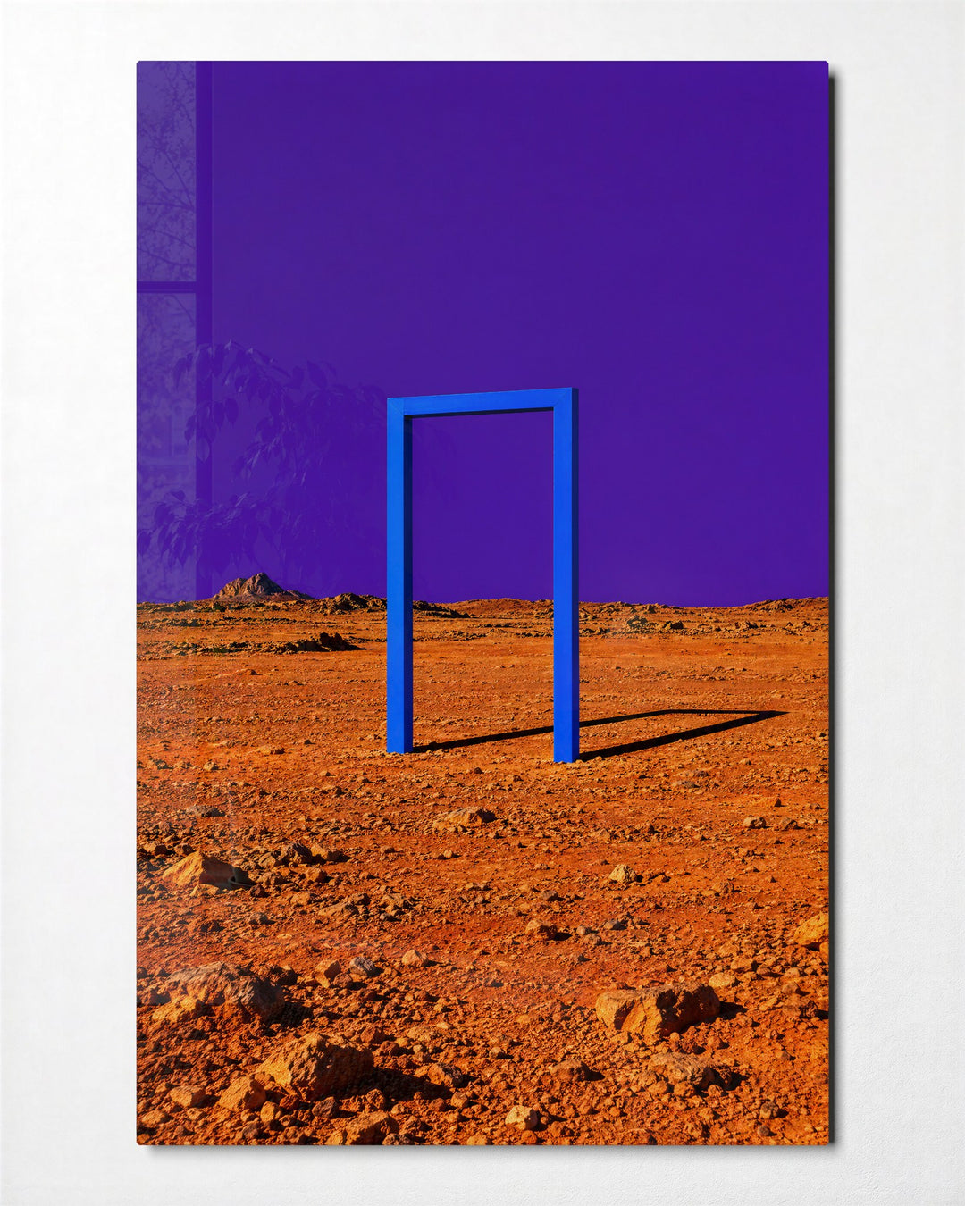 Threshold With No House glass wall art, front view