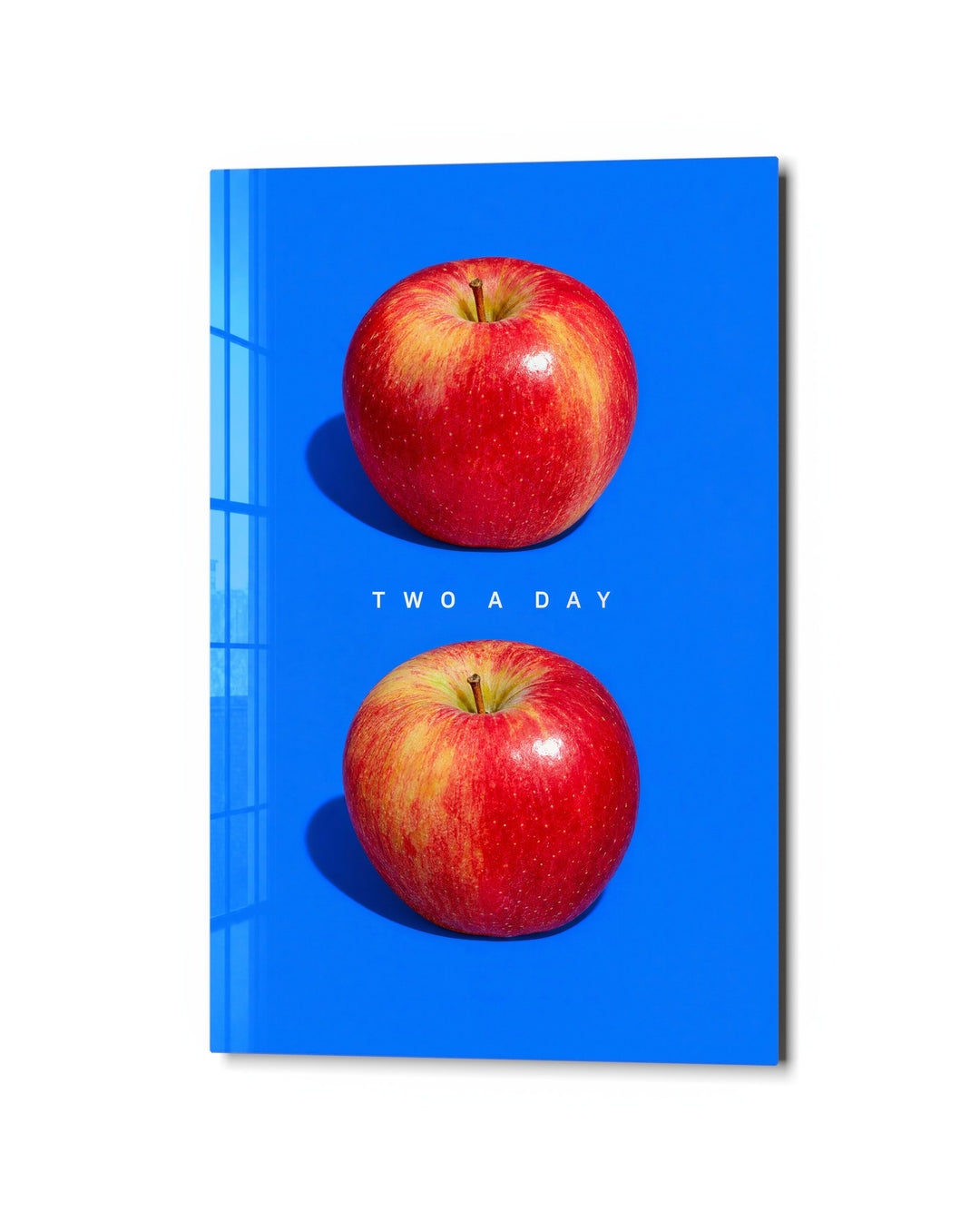 Apple on Apple glass wall art, studio view