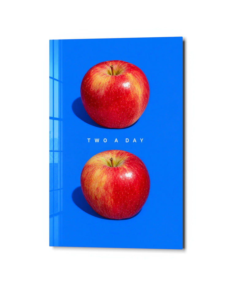 Apple on Apple glass wall art, studio view