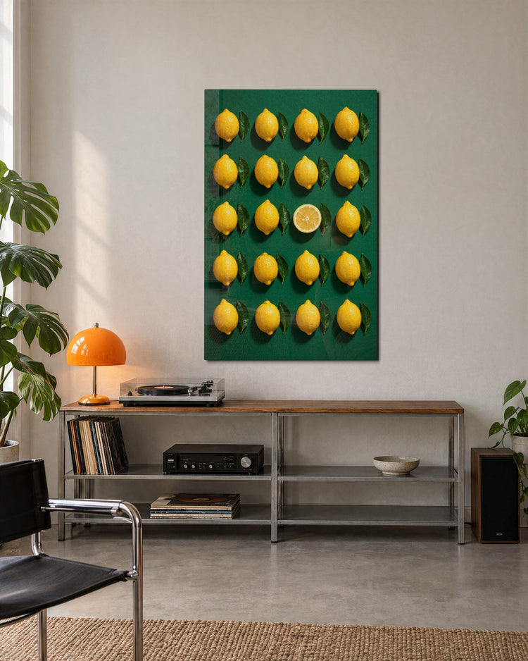 One Half Among Many glass wall art, lifestyle view