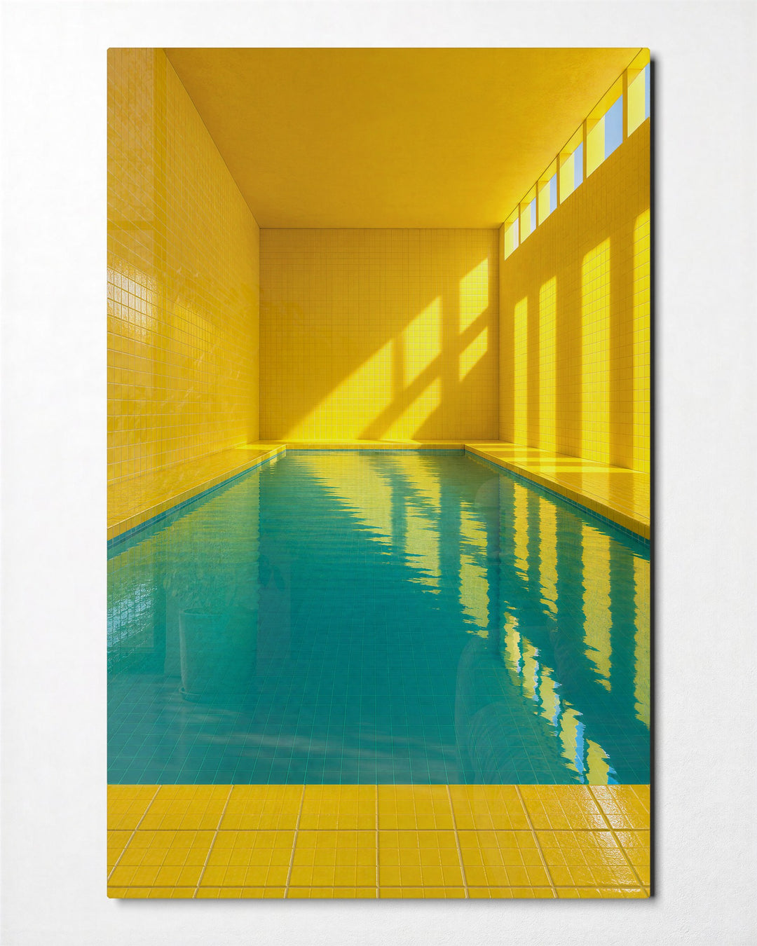 Turquoise Lap Lane Indoors glass wall art, front view