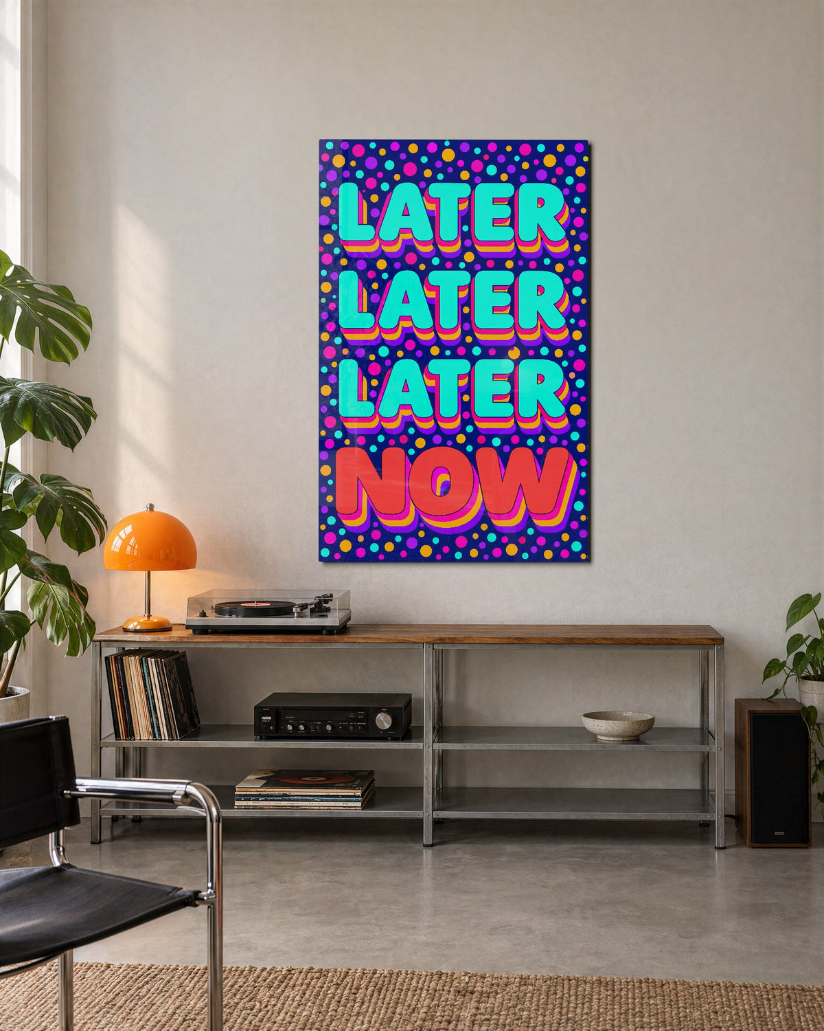 Eventually, Then Immediately glass wall art, lifestyle view