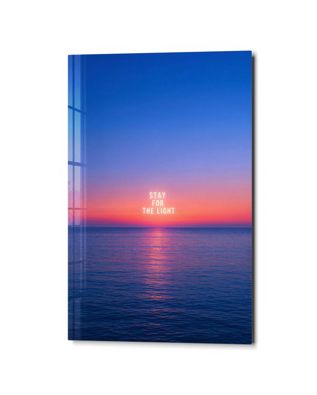 Calm Water, Pink Hour glass wall art, studio view