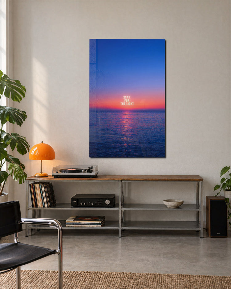 Calm Water, Pink Hour glass wall art, lifestyle view