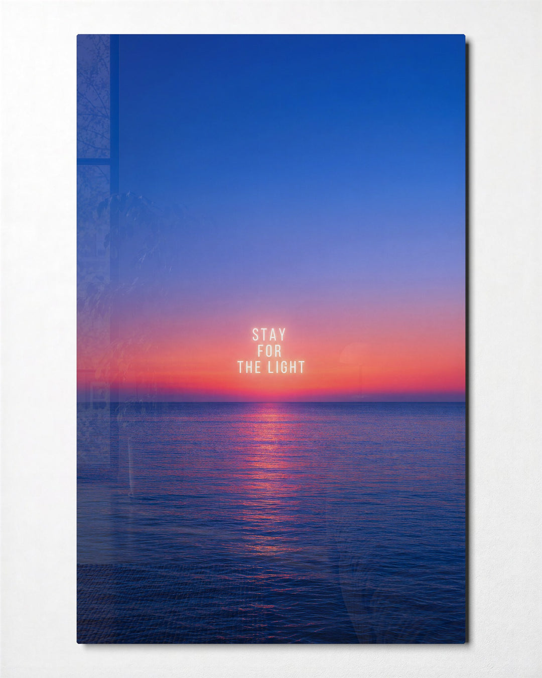 Calm Water, Pink Hour glass wall art, front view