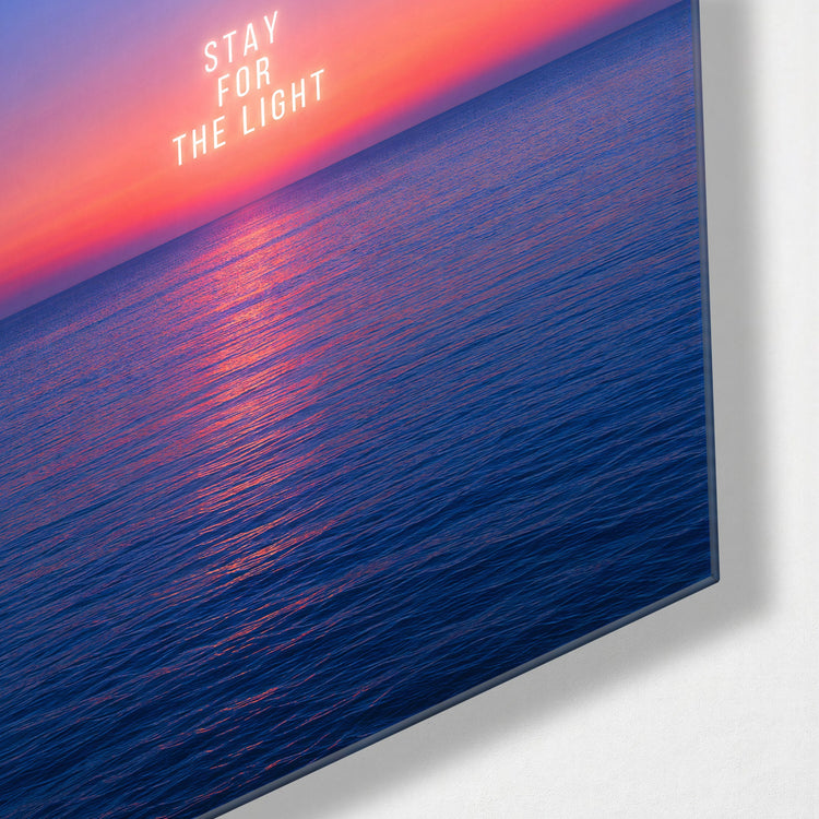 Calm Water, Pink Hour glass wall art, corner view