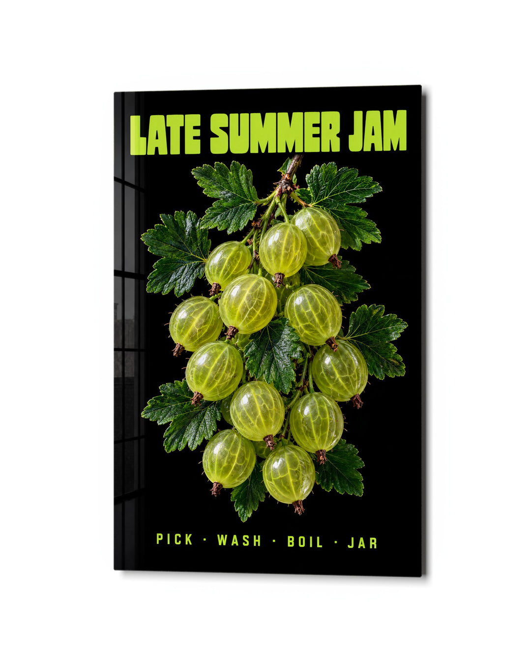 Gooseberries, Hanging On glass wall art, studio view