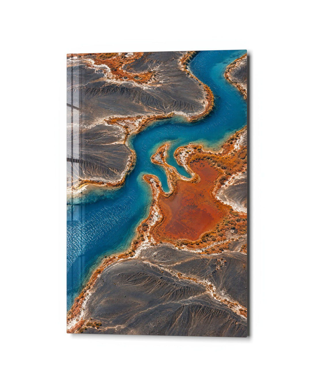 The Meander glass wall art, studio view