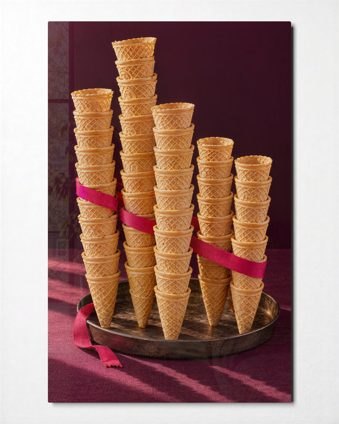 Ice Cream Architecture glass wall art, front view