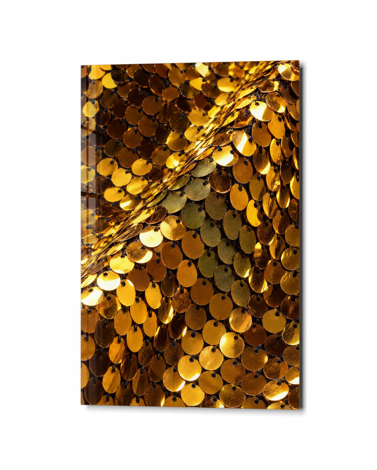 Gilded Overlap glass wall art, studio view