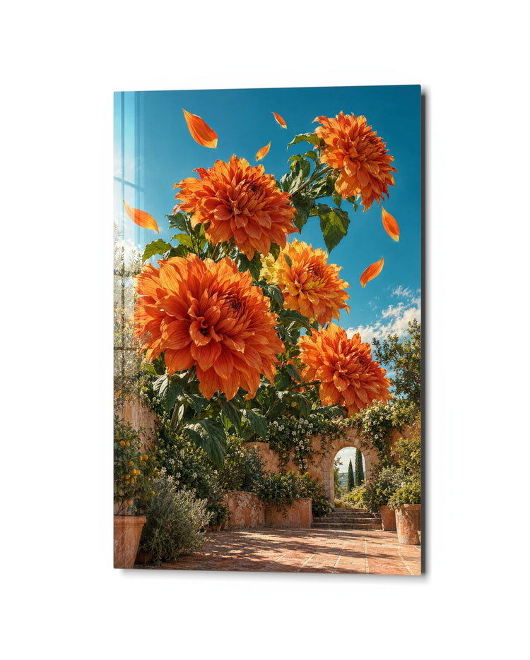 Giant Blooms, Small Plaza glass wall art, studio view