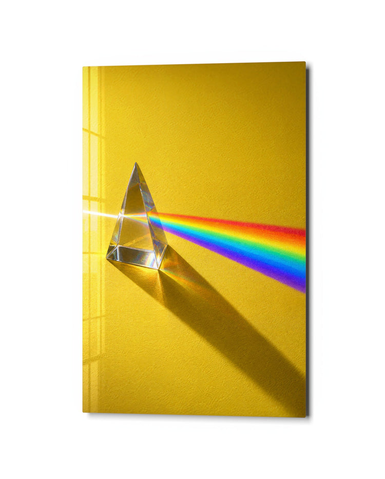 Prism Rainbow glass wall art, studio view