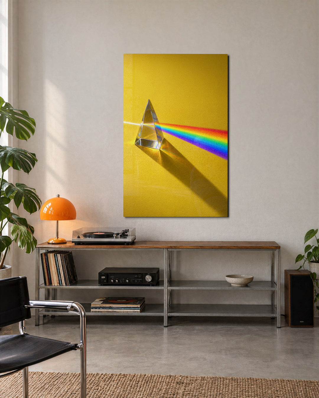 Prism Rainbow glass wall art, lifestyle view