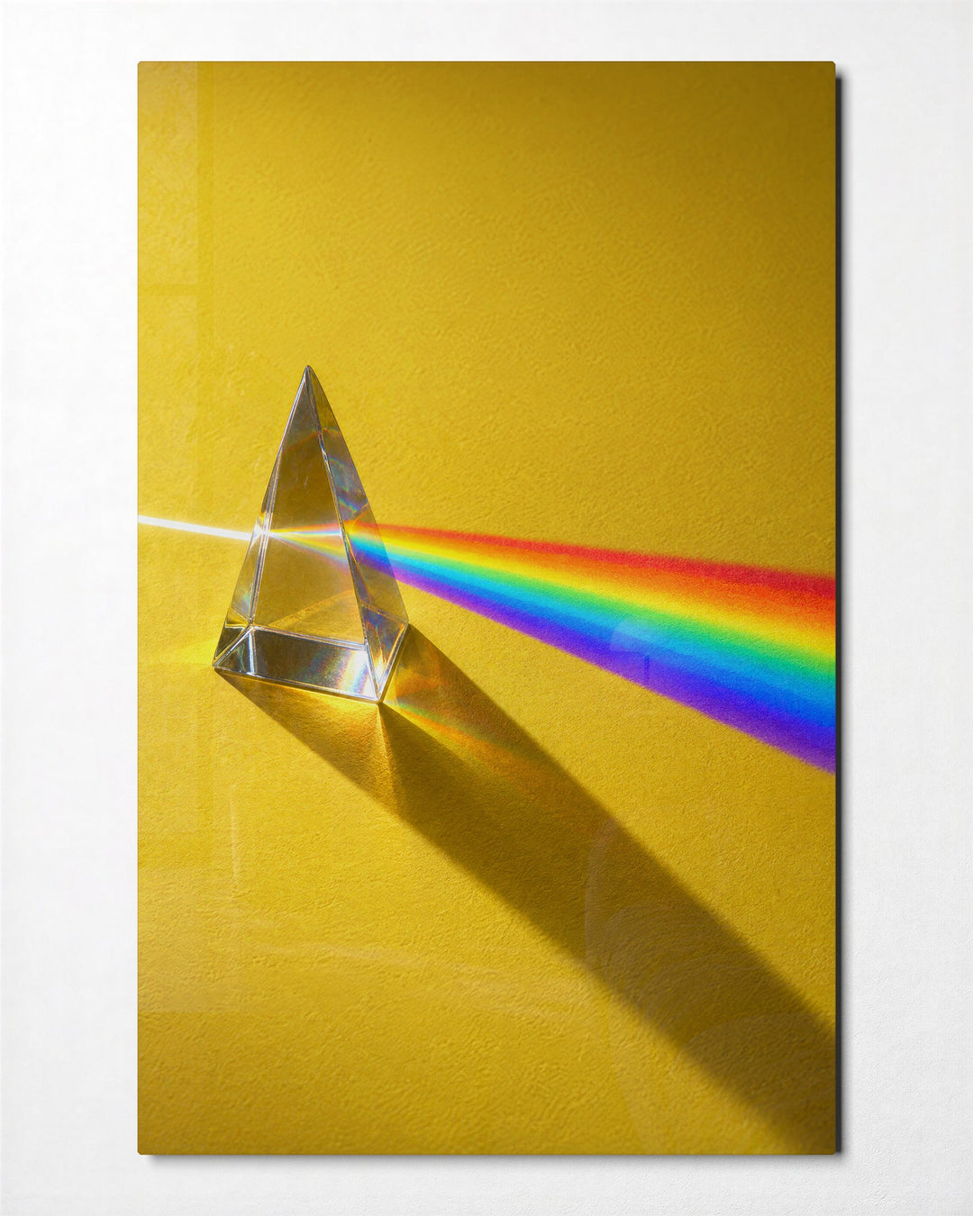 Prism Rainbow glass wall art, front view