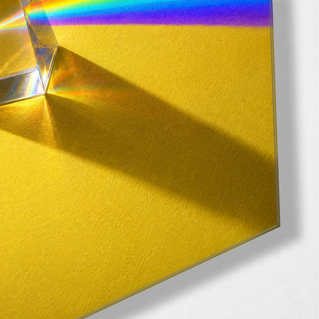 Prism Rainbow glass wall art, corner view