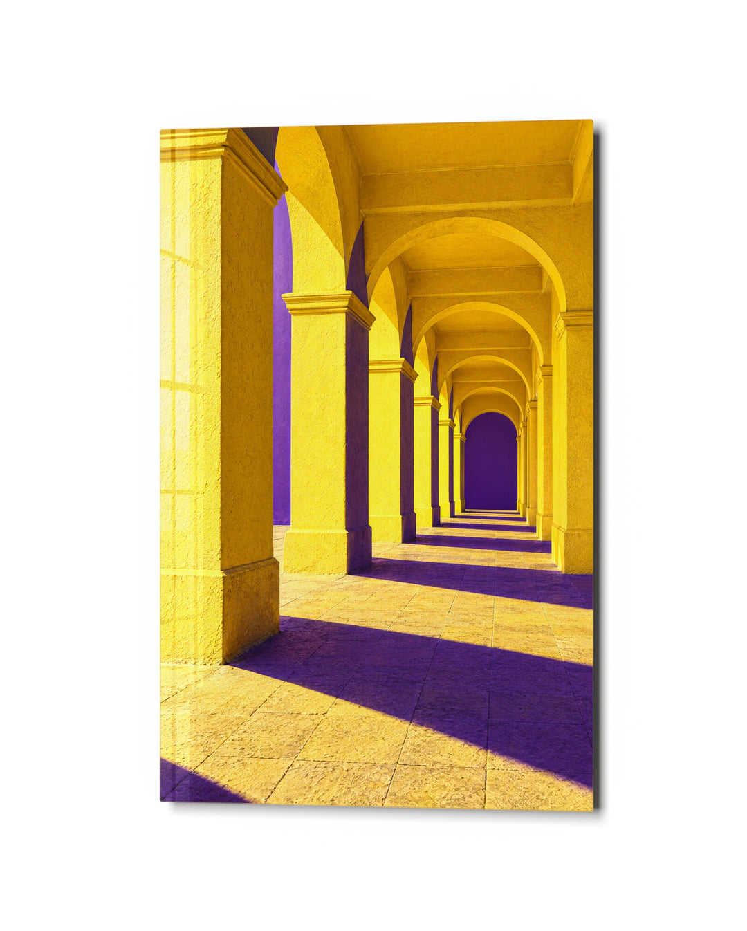 Parade of Curved Gateways glass wall art, studio view