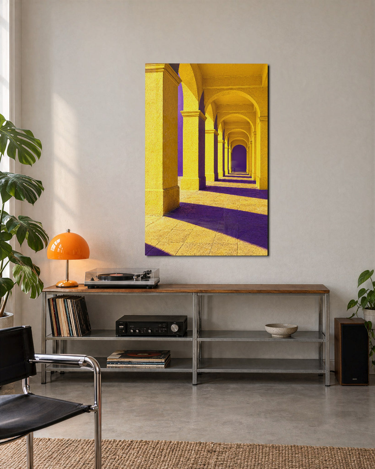 Parade of Curved Gateways glass wall art, lifestyle view