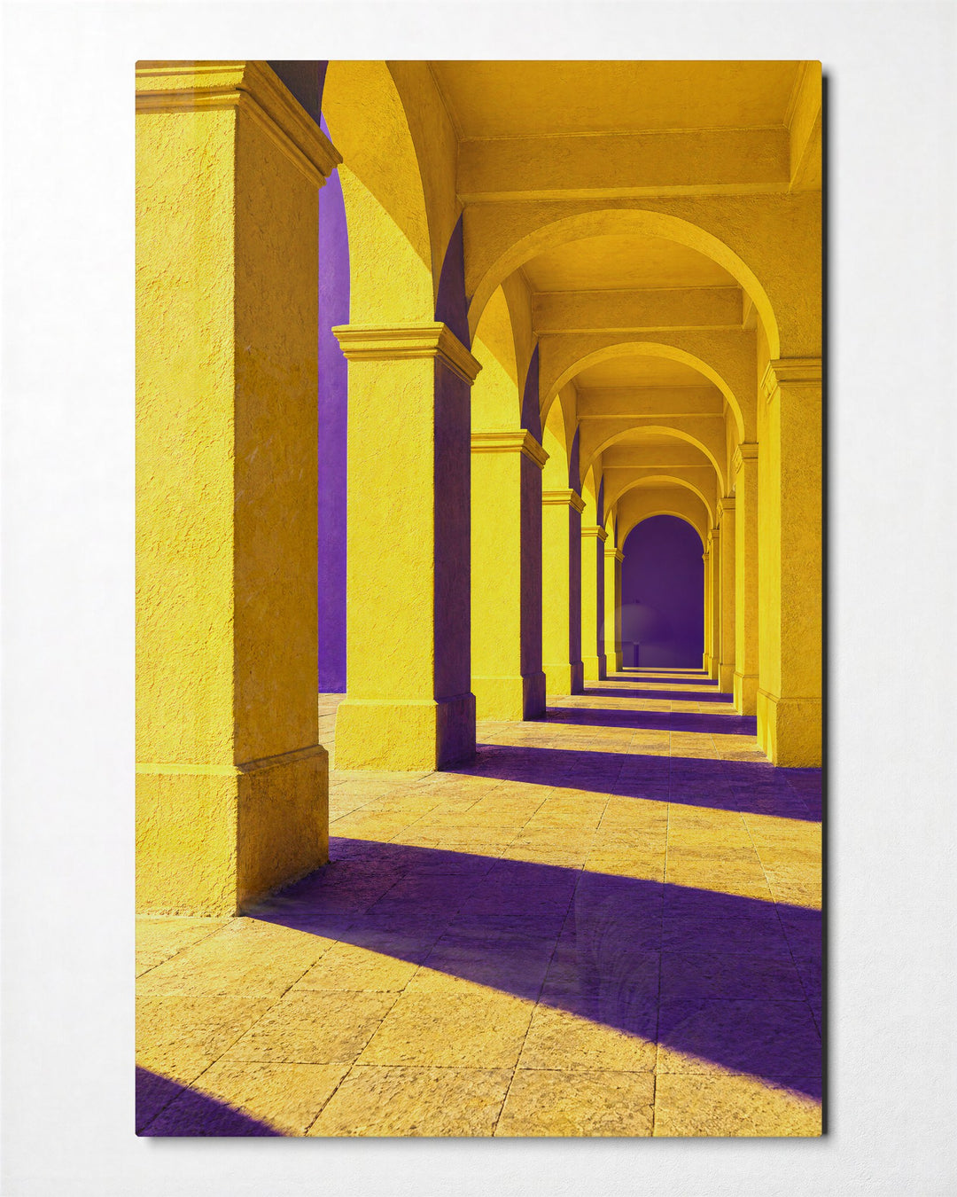 Parade of Curved Gateways glass wall art, front view