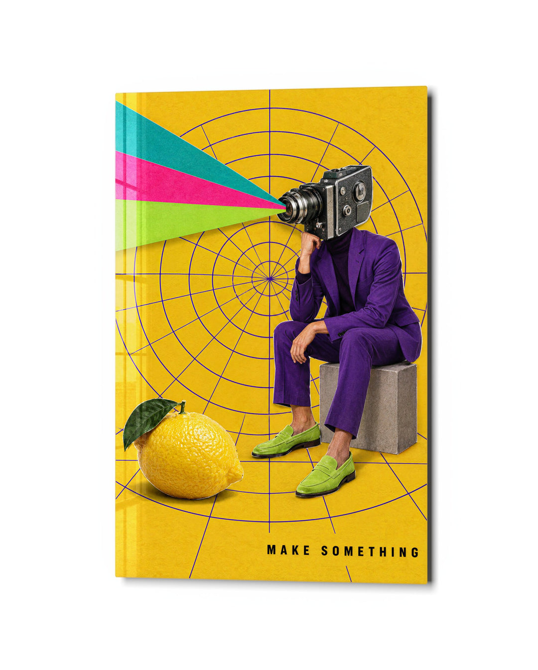 Camera Head and Lemon glass wall art, studio view