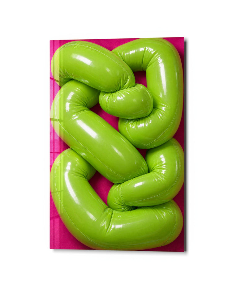 Inflatable Tangle glass wall art, studio view