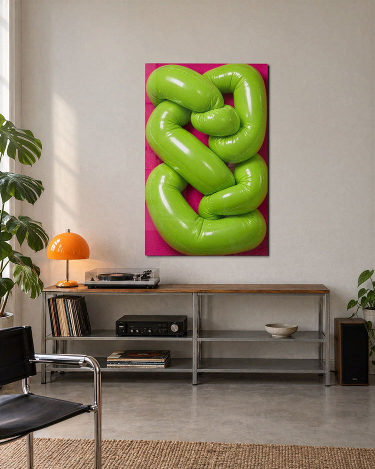 Inflatable Tangle glass wall art, lifestyle view
