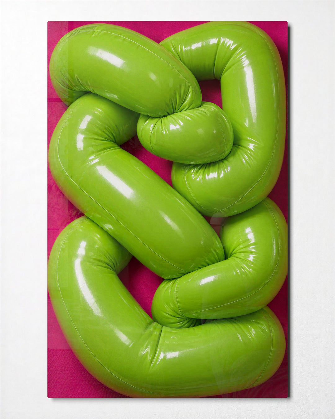 Inflatable Tangle glass wall art, front view