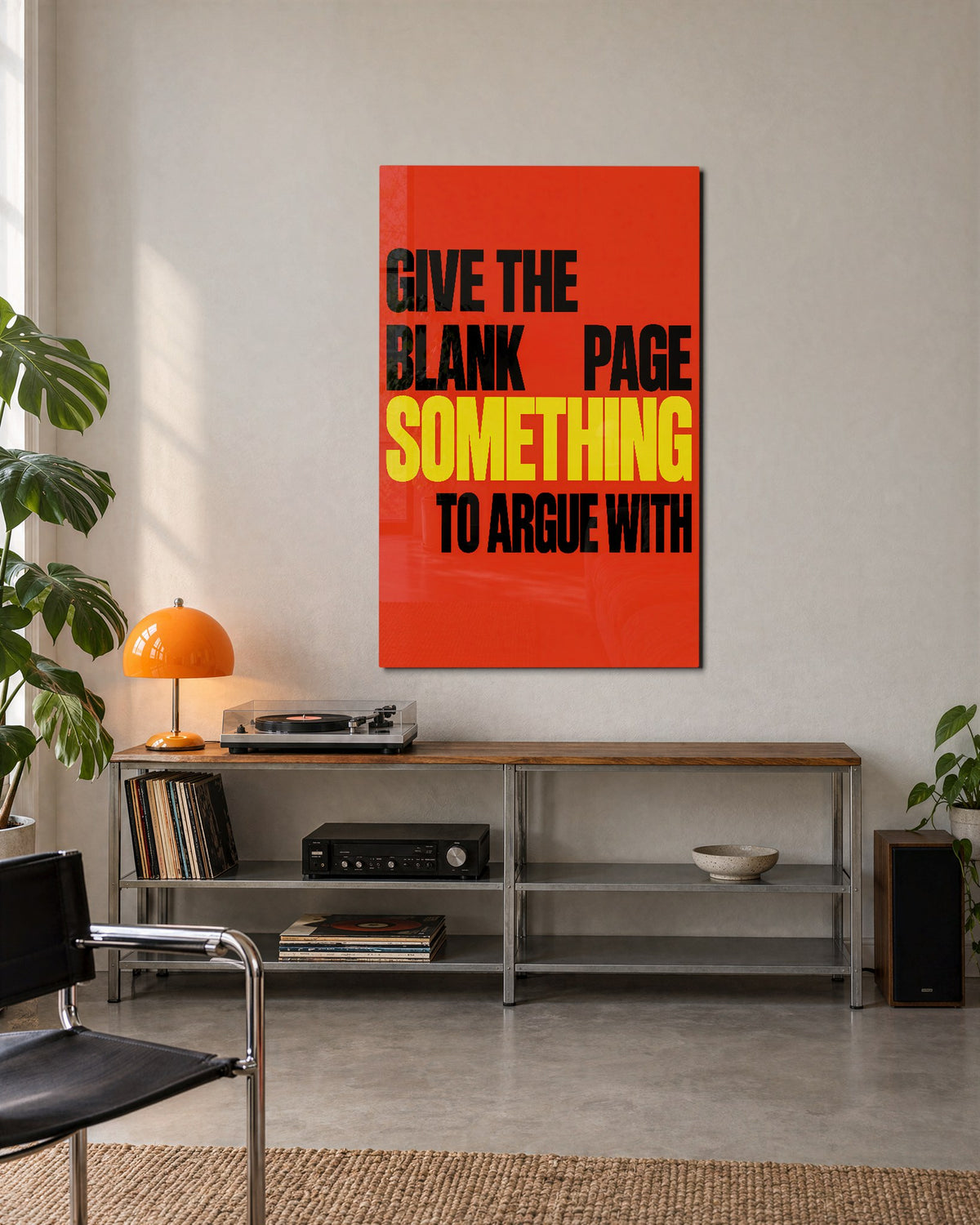 A Page to Dispute glass wall art, lifestyle view