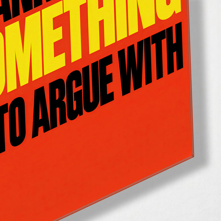 A Page to Dispute glass wall art, corner view