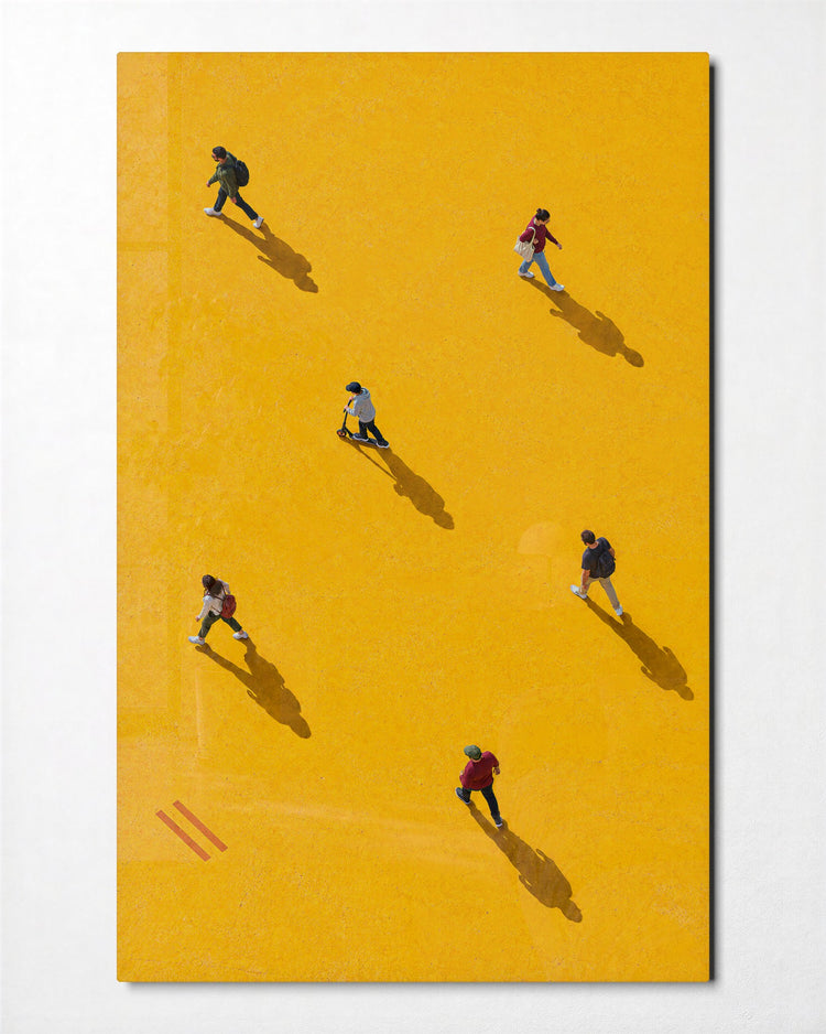Long Shadows, Short Walks glass wall art, front view