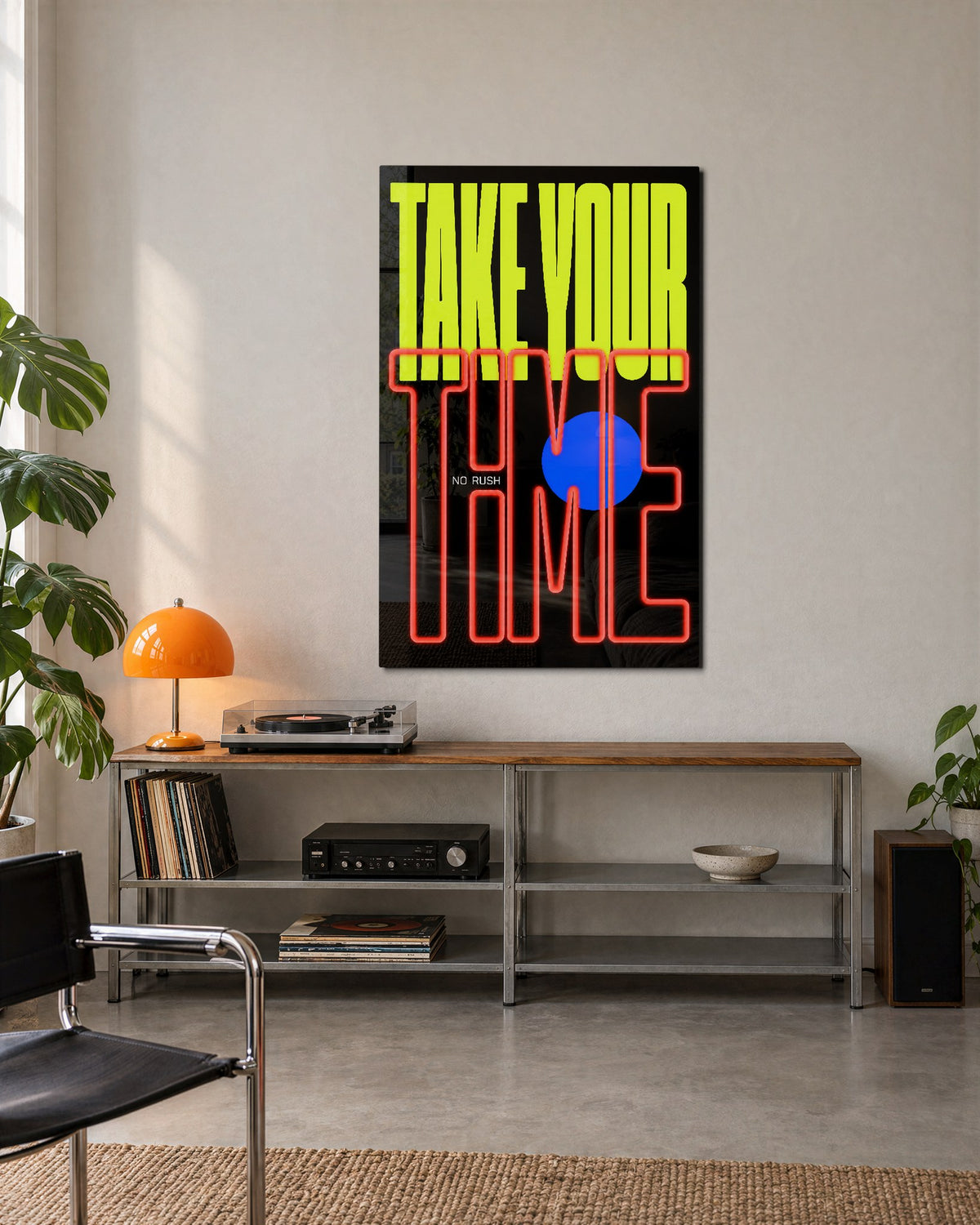 No Rush, in Capitals glass wall art, lifestyle view