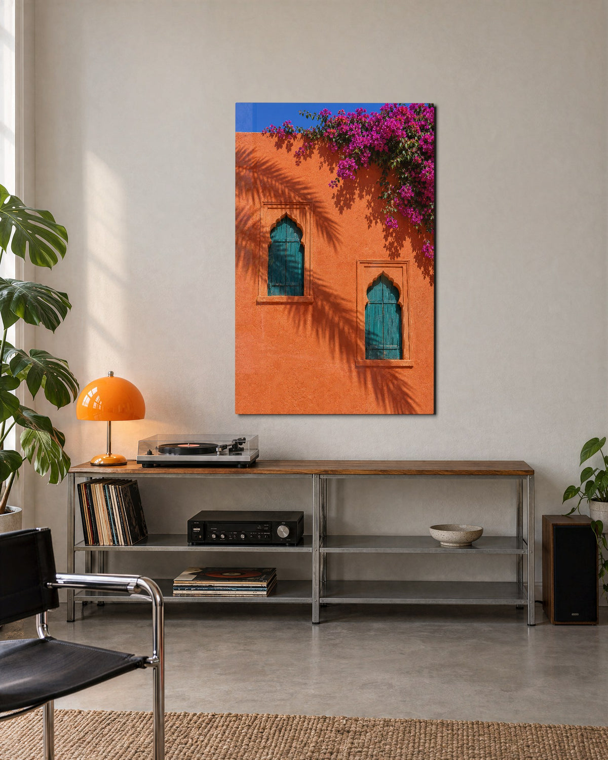 Offset Arches glass wall art, lifestyle view