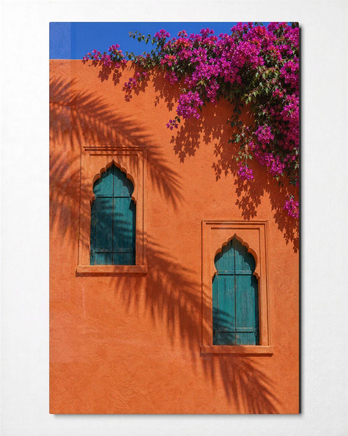 Offset Arches glass wall art, front view