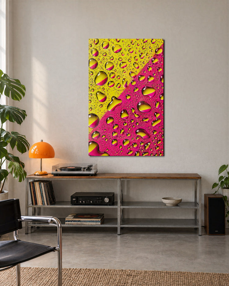 Slanted Beads glass wall art, lifestyle view