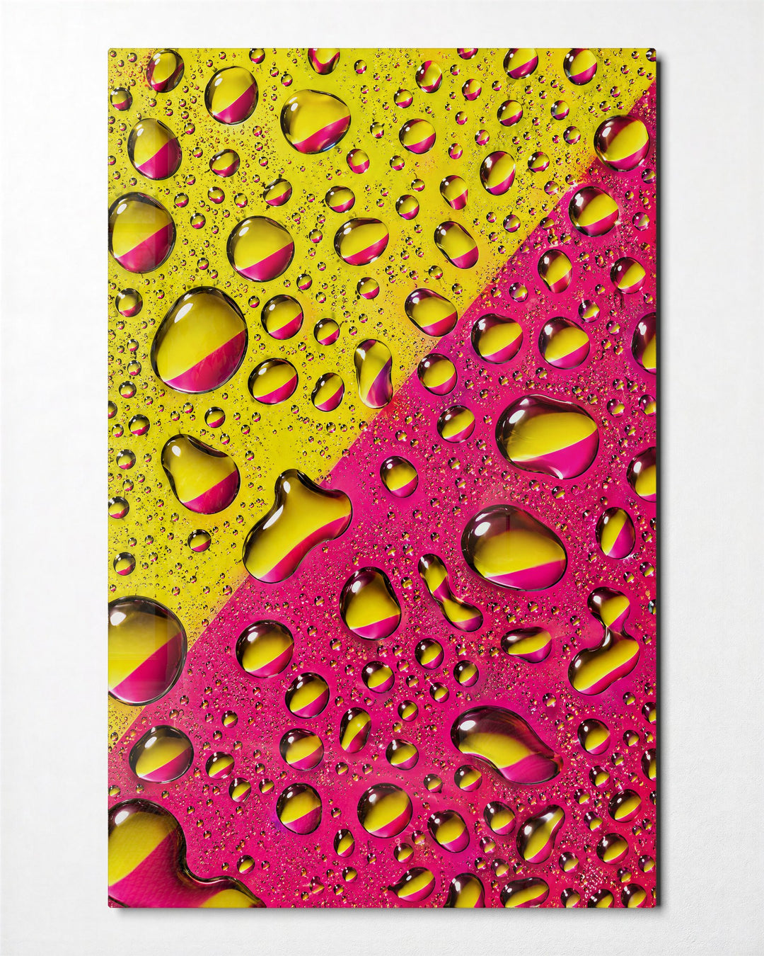 Slanted Beads glass wall art, front view