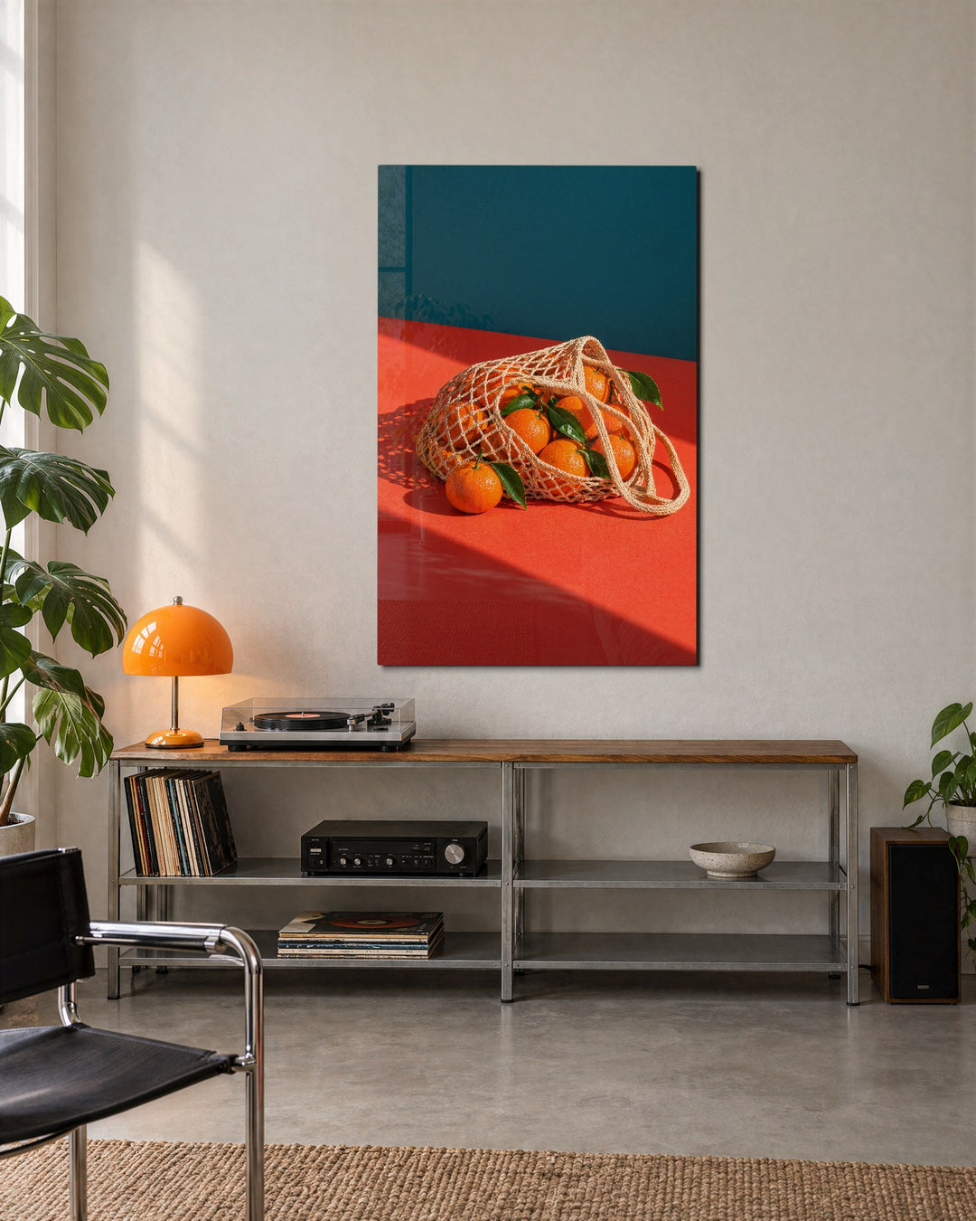 Market Bag, Spilled glass wall art, lifestyle view