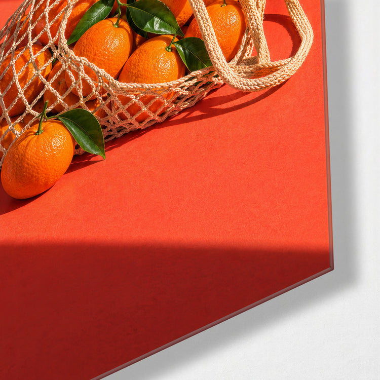 Market Bag, Spilled glass wall art, corner view