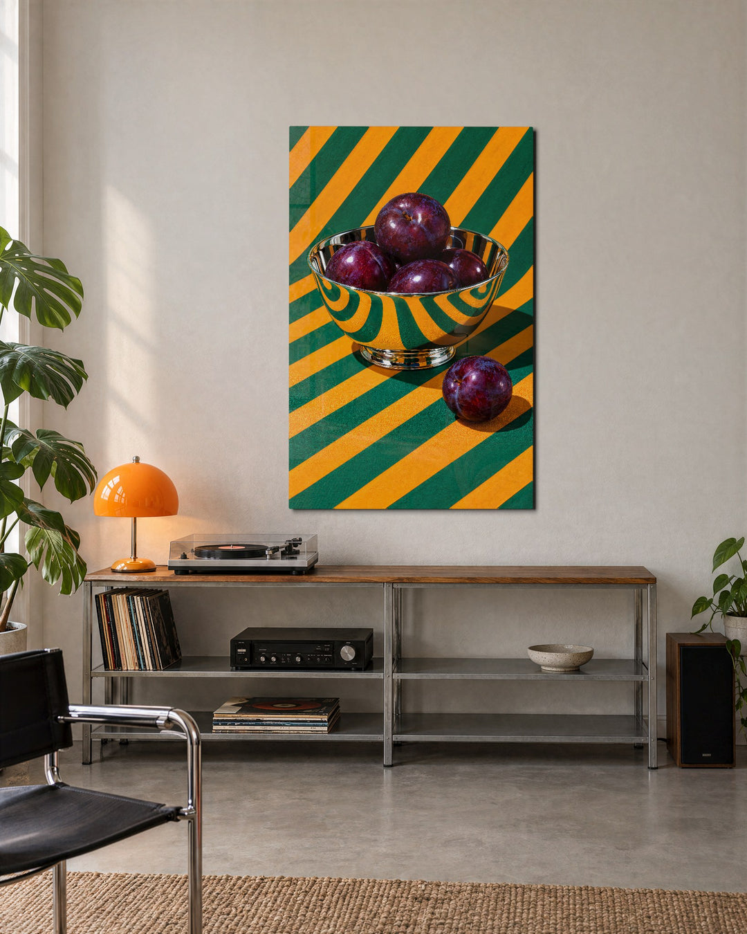 Bowl with a Warp glass wall art, lifestyle view