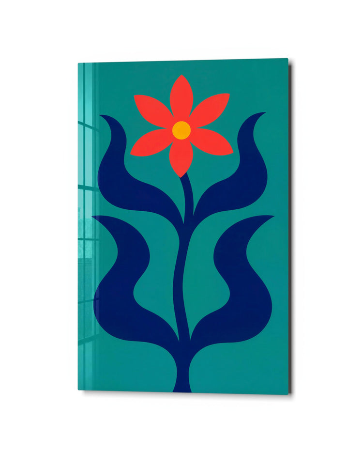 Solo Bloom glass wall art, studio view