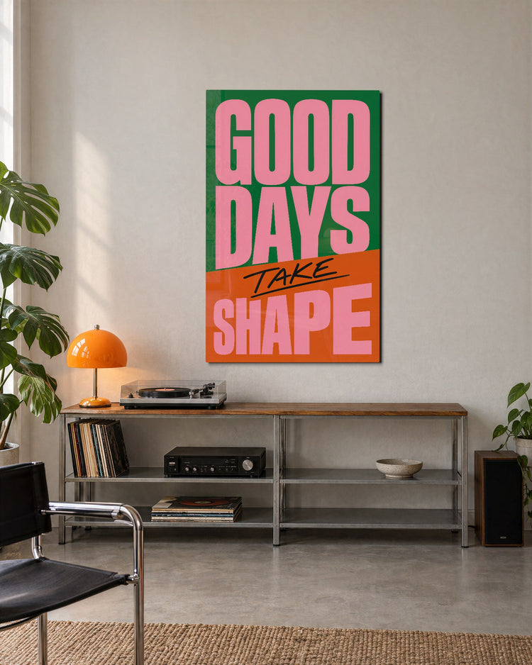 Make Today Count glass wall art, lifestyle view