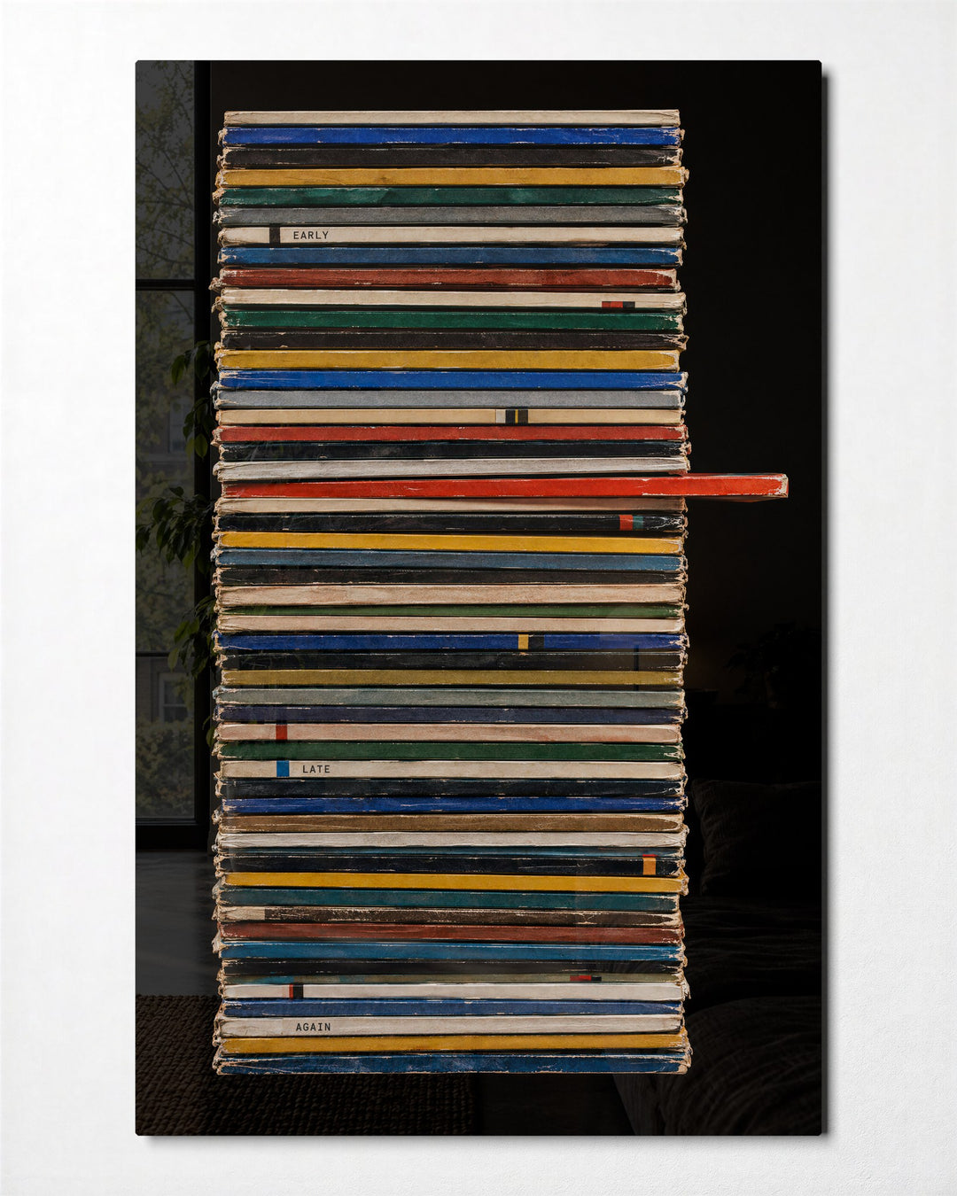 Years of Reading glass wall art, front view