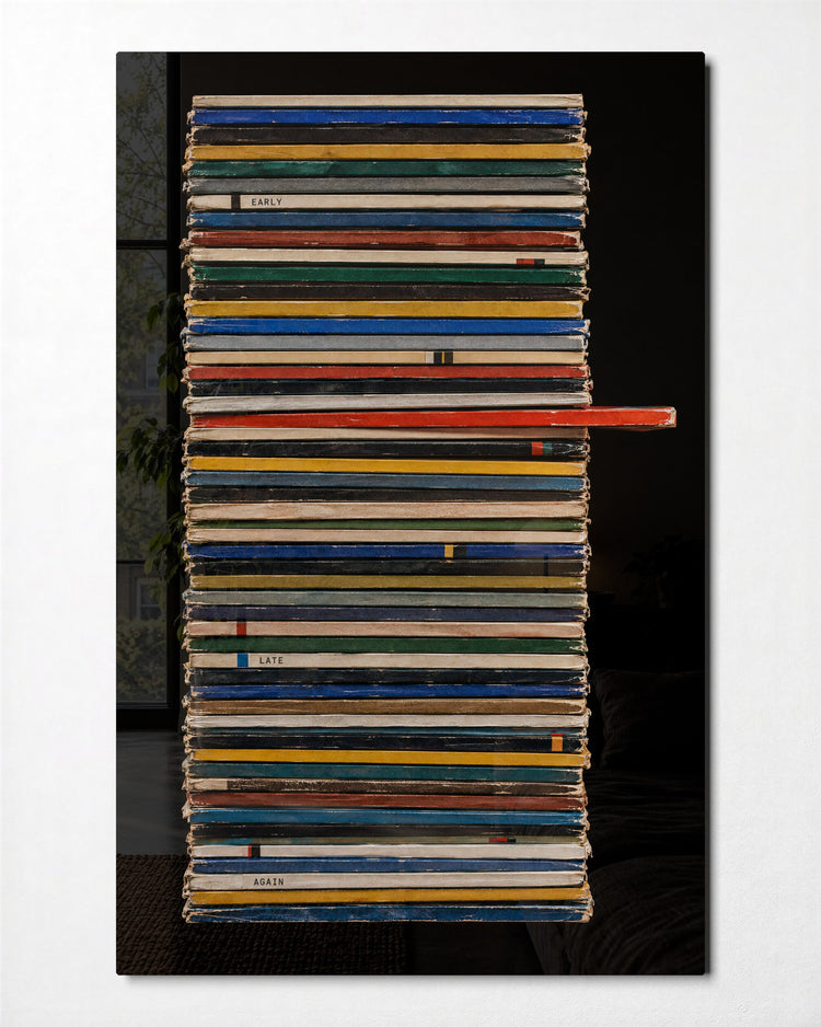 Years of Reading glass wall art, front view