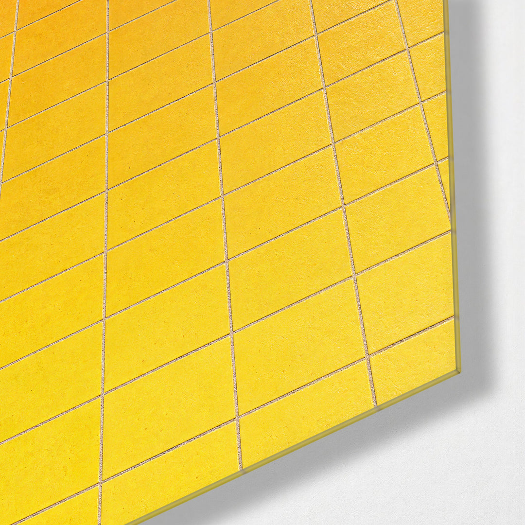 Deep End, Sunny Side glass wall art, corner view