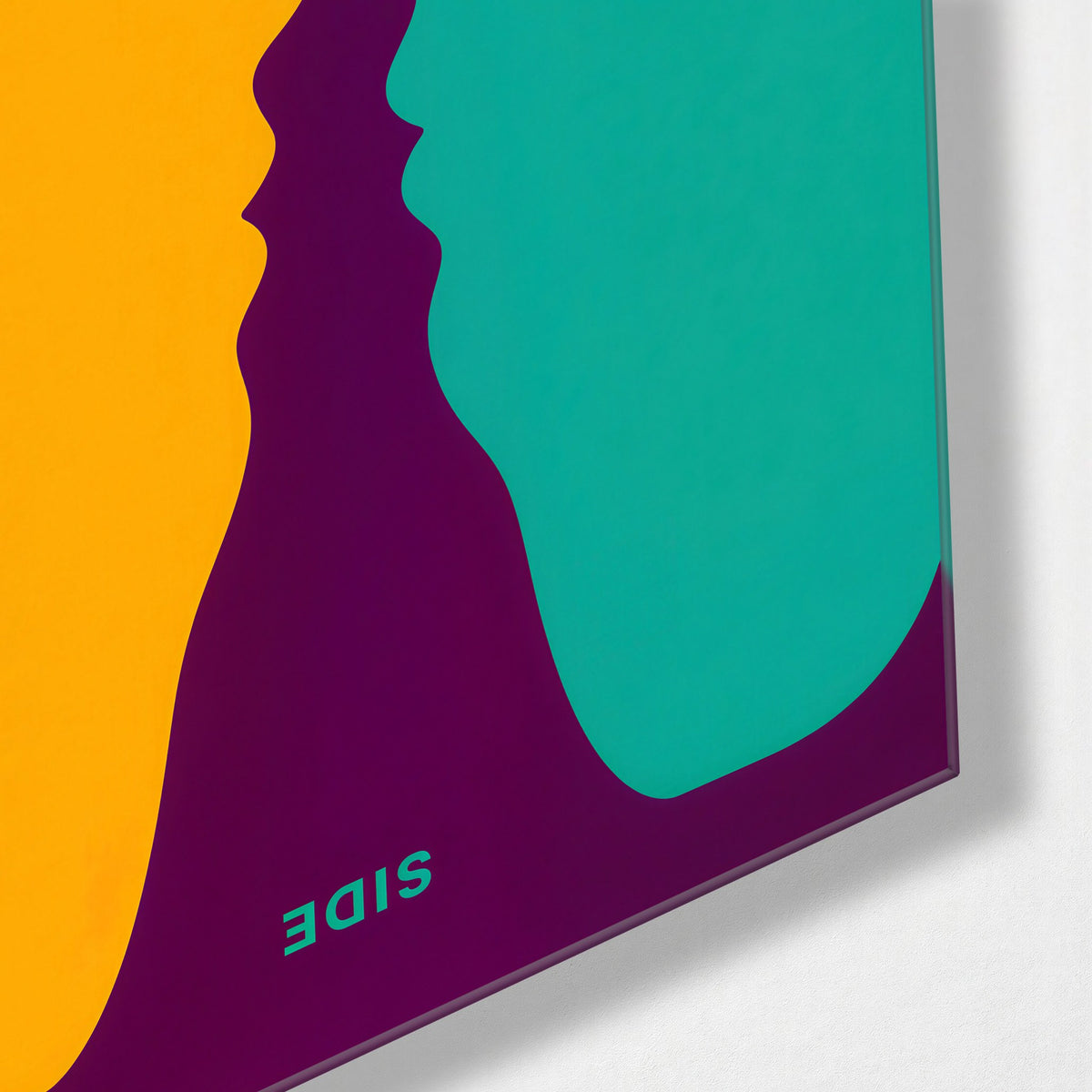 Face to Face, Eventually glass wall art, corner view
