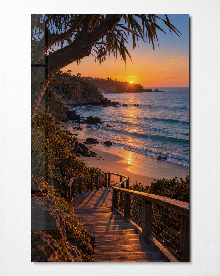 Down to the Last Light glass wall art, front view