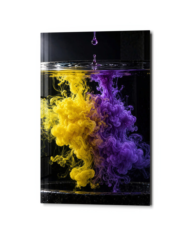 Inkwells in the Deep glass wall art, studio view