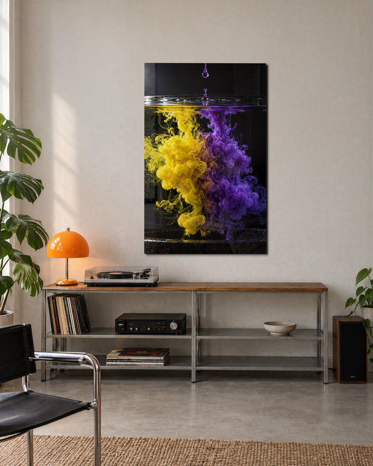 Inkwells in the Deep glass wall art, lifestyle view