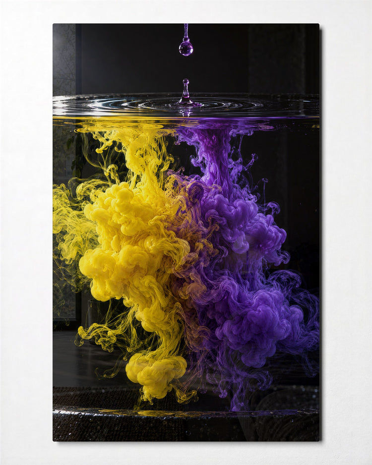 Inkwells in the Deep glass wall art, front view